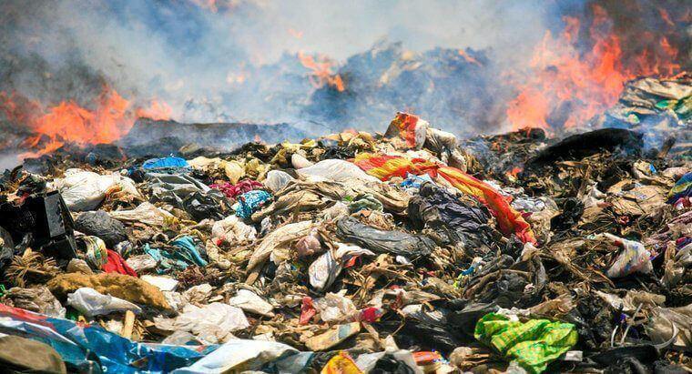 Clothes in a landfill